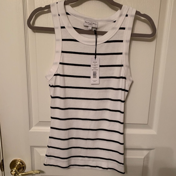 PALOMA BLAK AND WHITE STRIPED TANK TOP - SIZE SMALL - Picture 1 of 11